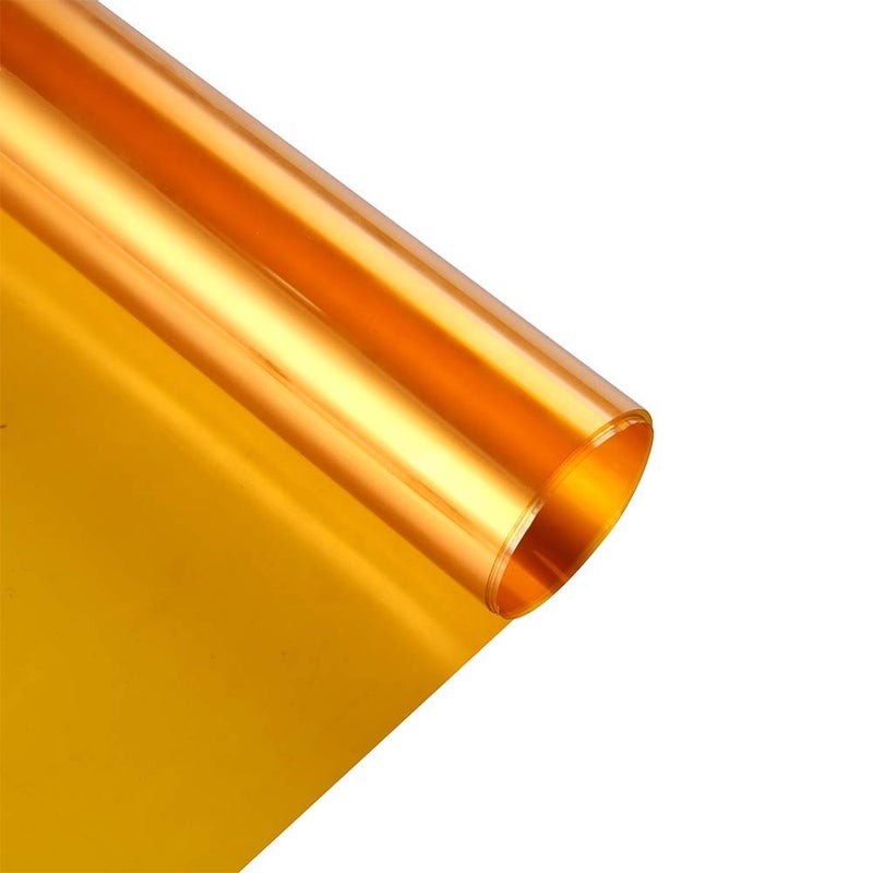 SUMAGITIN Transparent Decorative Window Film Anti UV Colorful Adhesive Vinyl Heat Insulation Solar Window Tinting Sheets Glass Film for Christmas Home Decoration, 17.7Inch x 78.7Inch, Gold - Image 2